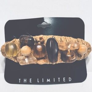 Barrette Hair Clip BOHO HIPPIE Hemp Wood Bead French Bar Retro Y2K Vtg Limited